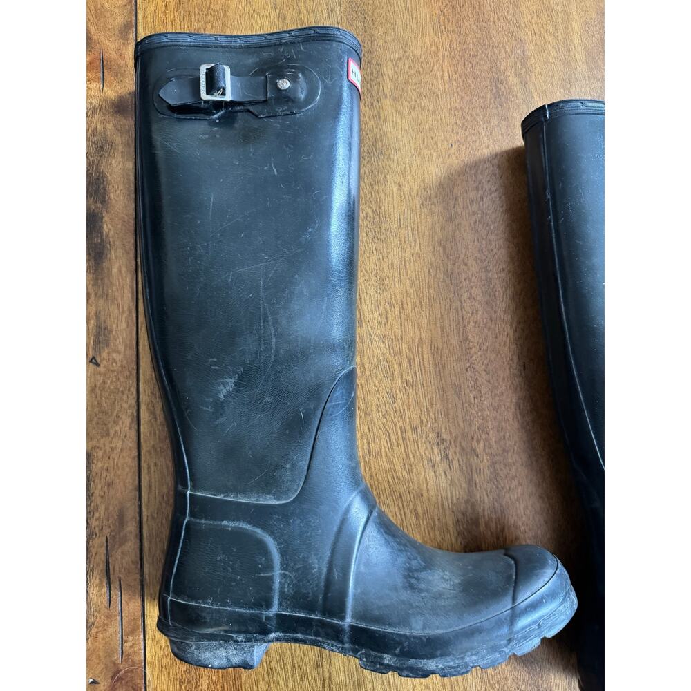 Hunter Original Gloss Tall Black Rain Boots W23616 US 7 - Picture 7 of 12